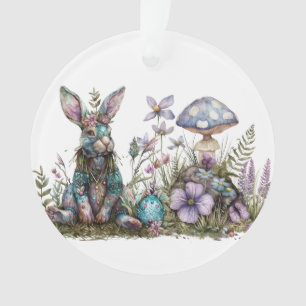 Mystic Rabbit with Mushrooms  Ornament