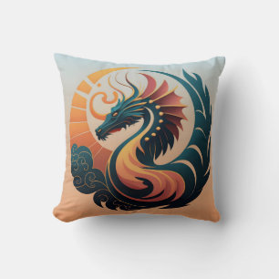 Mystic Radiance: Sunburst Dragon Emblem Cushion