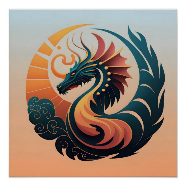 Mystic Radiance: Sunburst Dragon Emblem Poster (Front)