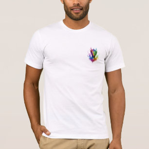 Mystic Rainbow Dragon Graphic Tee: Front & Back T-Shirt