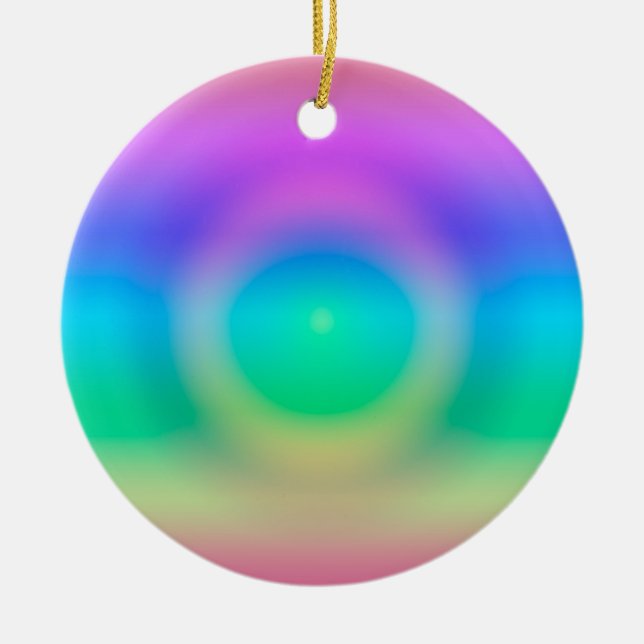 Mystic Rainbow Eye Ombre   Ceramic Ornament (Front)