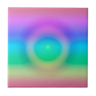 Mystic Rainbow Eye Ombre Ceramic Tile
