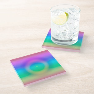 Mystic Rainbow Eye Ombre  Glass Coaster