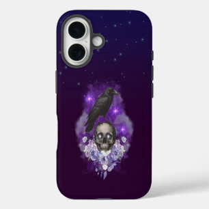 Mystic Raven and Skull – Gothic Aesthetic iPhone 16 Case