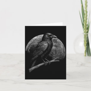 Mystic Raven Moon Dark Folklore Witchcraft Viking Card