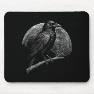 Mystic Raven Moon Dark Folklore Witchcraft Viking Mouse Pad
