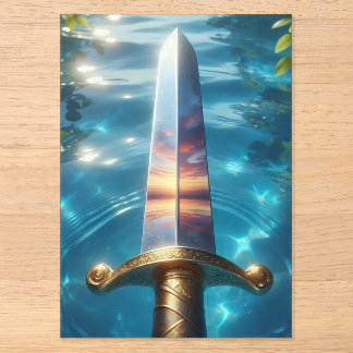 Mystic Reflection of the Fantasy Sword Art Print Acrylic Invitations