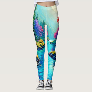 Mystic River Dreamy Forest Path Design Leggings