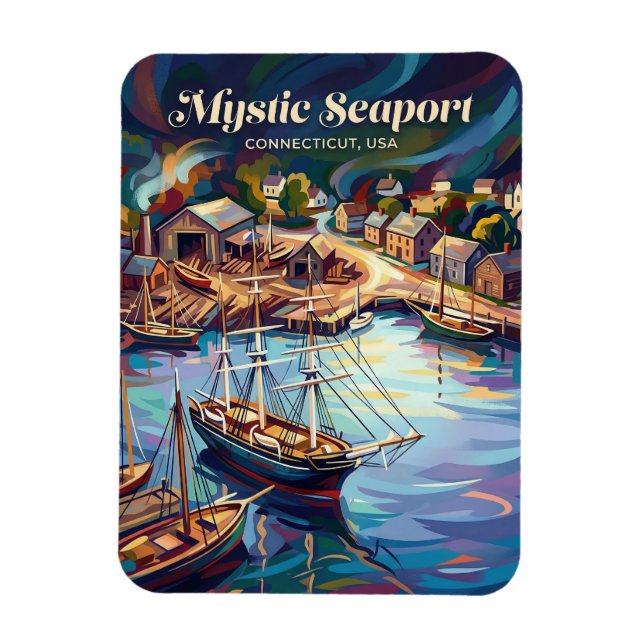 Mystic Seaport Connecticut Magnet (Vertical)