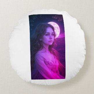 Mystic Shadow Art Round Pillow" Cushion