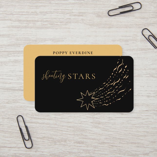 Mystic Shooting Star Astrology Yoga Business Card (Front/Back In Situ)
