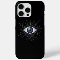 Mystic Silver & Blue Evil Eye Nazar Mati on Black