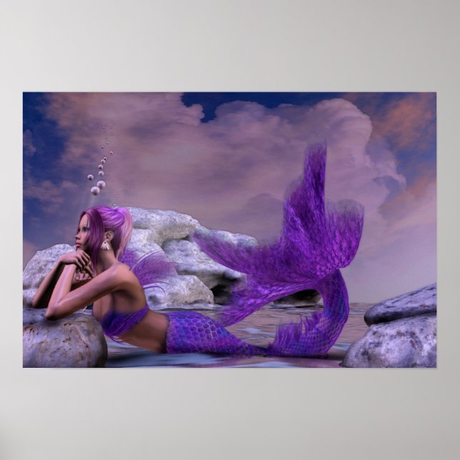 Mystic Siren Fantasy Mermaid Artwork Poster (Front)