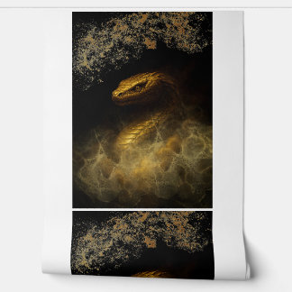 Mystic snake in golden fog wallpaper