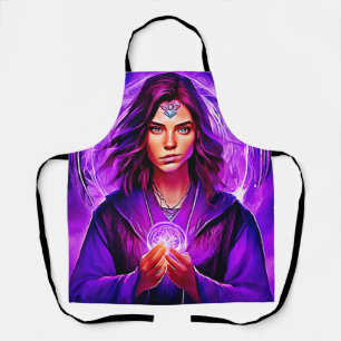 Mystic Sorceress with Glowing Aura Apron