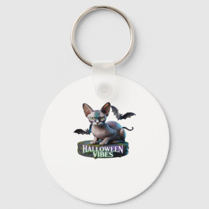 Mystic Sphynx Cat Halloween Aura Classic T-Shirt Key Ring