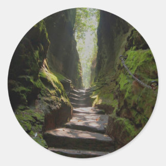 Mystic Stairway Classic Round Sticker