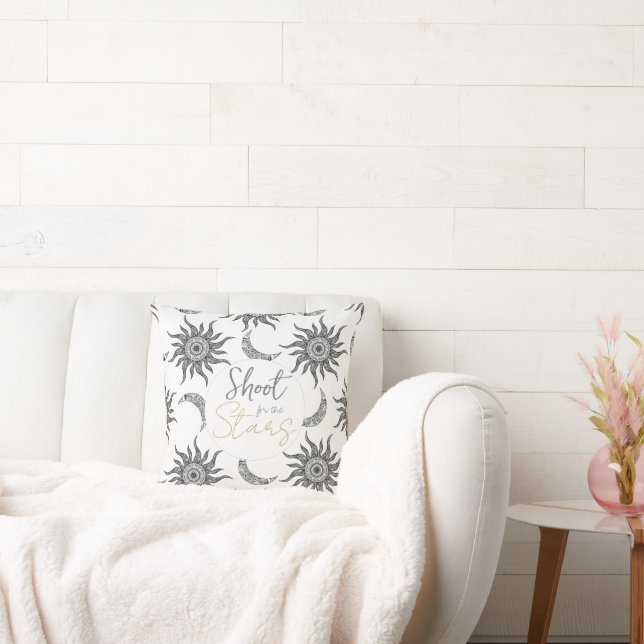  Mystic Sun Moon Black and White Cushion (Couch)