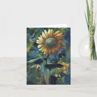 "Mystic Sunflower", a sunflower greeting card