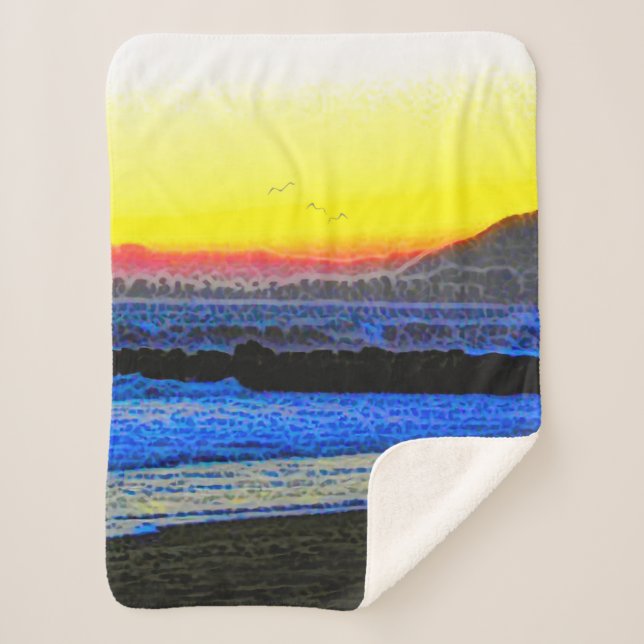 Mystic Sunset  Sherpa Blanket (Front)