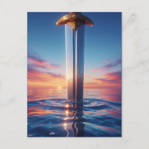 Mystic Sunset Sword Wall Art Postcard
