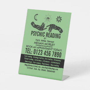 Mystic Symbols, Psychic Reading Advertising Pedestal Sign