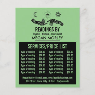 Mystic Symbols, Psychic Reading Price List Flyer