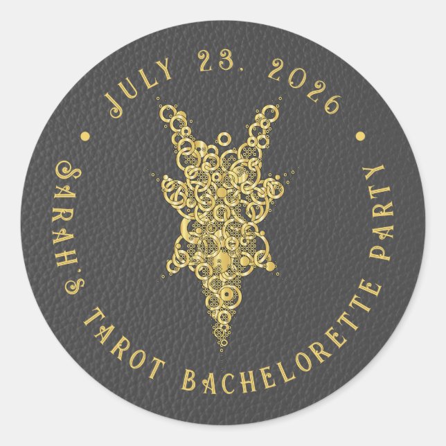 Mystic Tarot  Bachelorette Party Classic Round Sticker (Front)