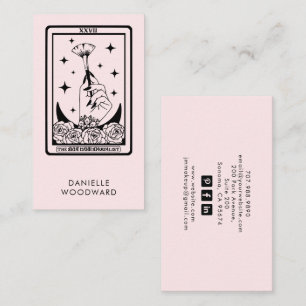 Mystic Tarot Esthetician Branding Blush Pink Business Card