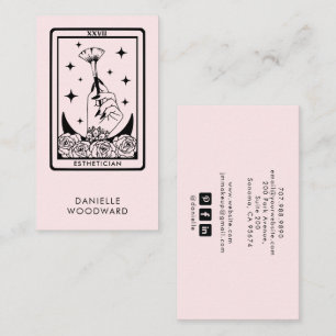 Mystic Tarot Esthetician Branding Blush Pink Business Card