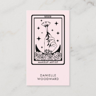 Mystic Tarot Makeup Artist Branding Blush Pink Business Card