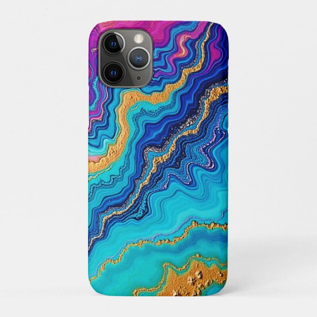 Mystic Teal & Gold Energy Case-Mate iPhone Case (Back)
