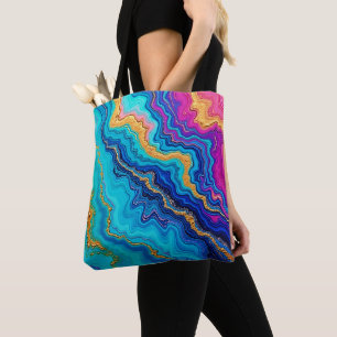 Mystic Teal & Gold Energy Tote Bag