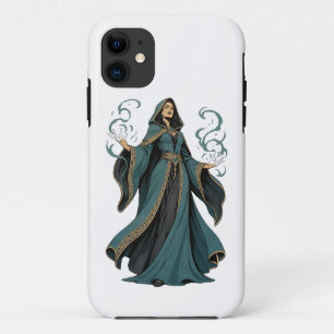 Mystic Teal Sorceress Fantasy Art - Magical Witch iPhone 11 Case