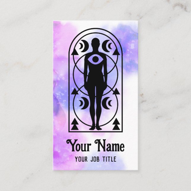 Mystic Third Eye Moon Spiritual Energy Healer Business Card (Front)