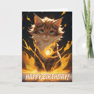Mystic Tiger Cat Fire Familiar Card