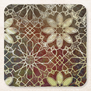 Mystic Tiles II Square Paper Coaster