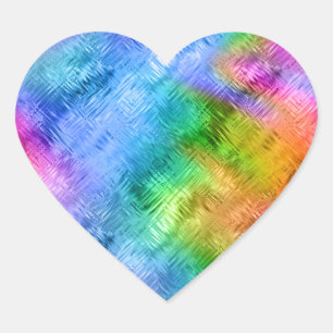 Mystic Topaz Blue Glassy Texture Heart Sticker