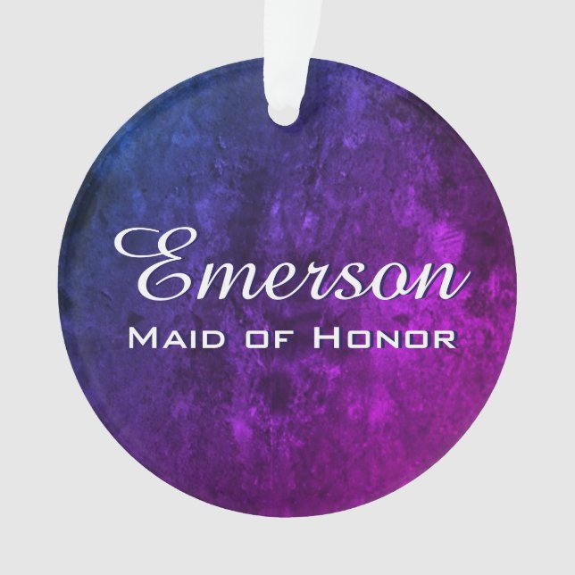 Mystic-Topaz Bridal Party | Pink Purple Blue Favou Ornament (Front)