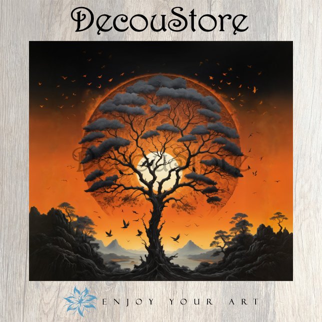 Mystic Tree at Sunset Decoupage Tissue Paper (Creator Uploaded)