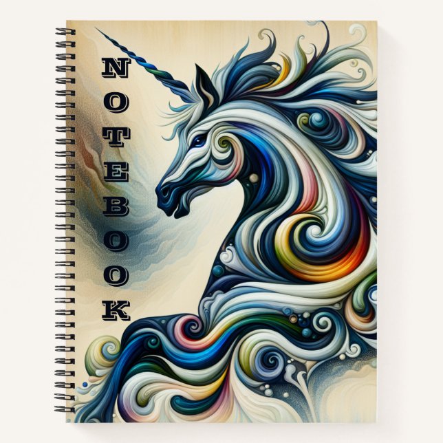 Mystic Unicorn Swirl Notebook (Front)
