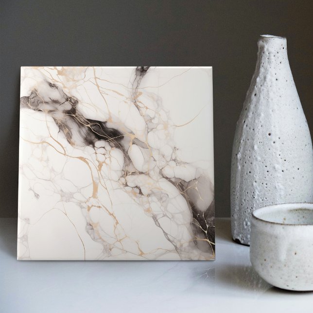 Mystic Veins Faux Smoky Marble Tile Print (Creator Uploaded)