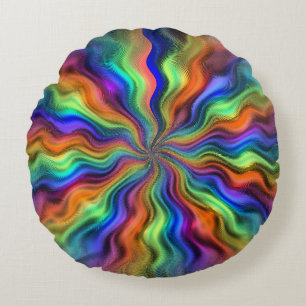 Mystic Vibrations Round Throw Pillow
