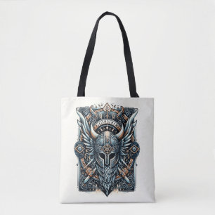 Mystic Viking Rune Helmet Tote Bag