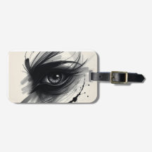 Mystic Vision - Black Ink Eye Art Luggage Tag