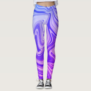 Mystic water painting blue colour design leggings
