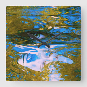 Mystic Waters Square Wall Clock