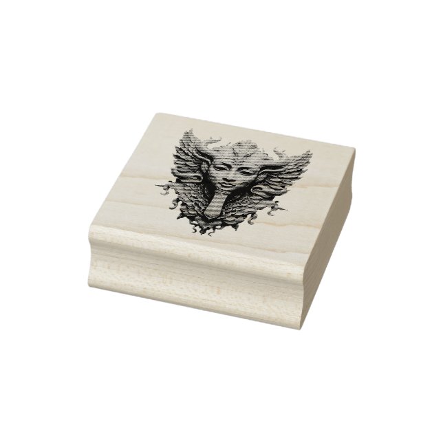 Mystic Winged Deity Rubber Stamp (Stamp)