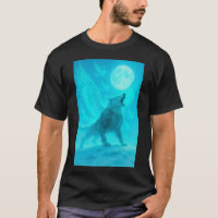 Mystic Winged Wolf Howling at the Moon