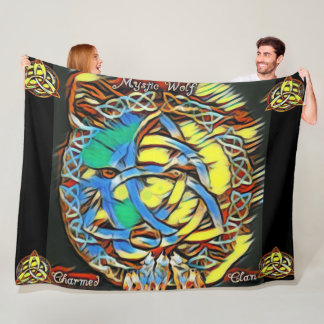 Mystic Wolf Charmed Clan Fleece Blanket,